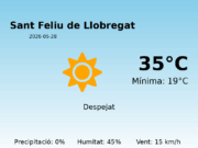 AEMET: El temps per a Sant Feliu de Llobregat – 28 de Maig de 2026
