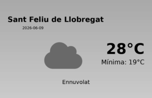 AEMET: El temps per a Sant Feliu de Llobregat – 9 de Juny de 2026
