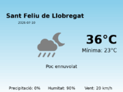 Previsió de l’AEMET a Sant Feliu de Llobregat avui 10 de Juliol de 2026